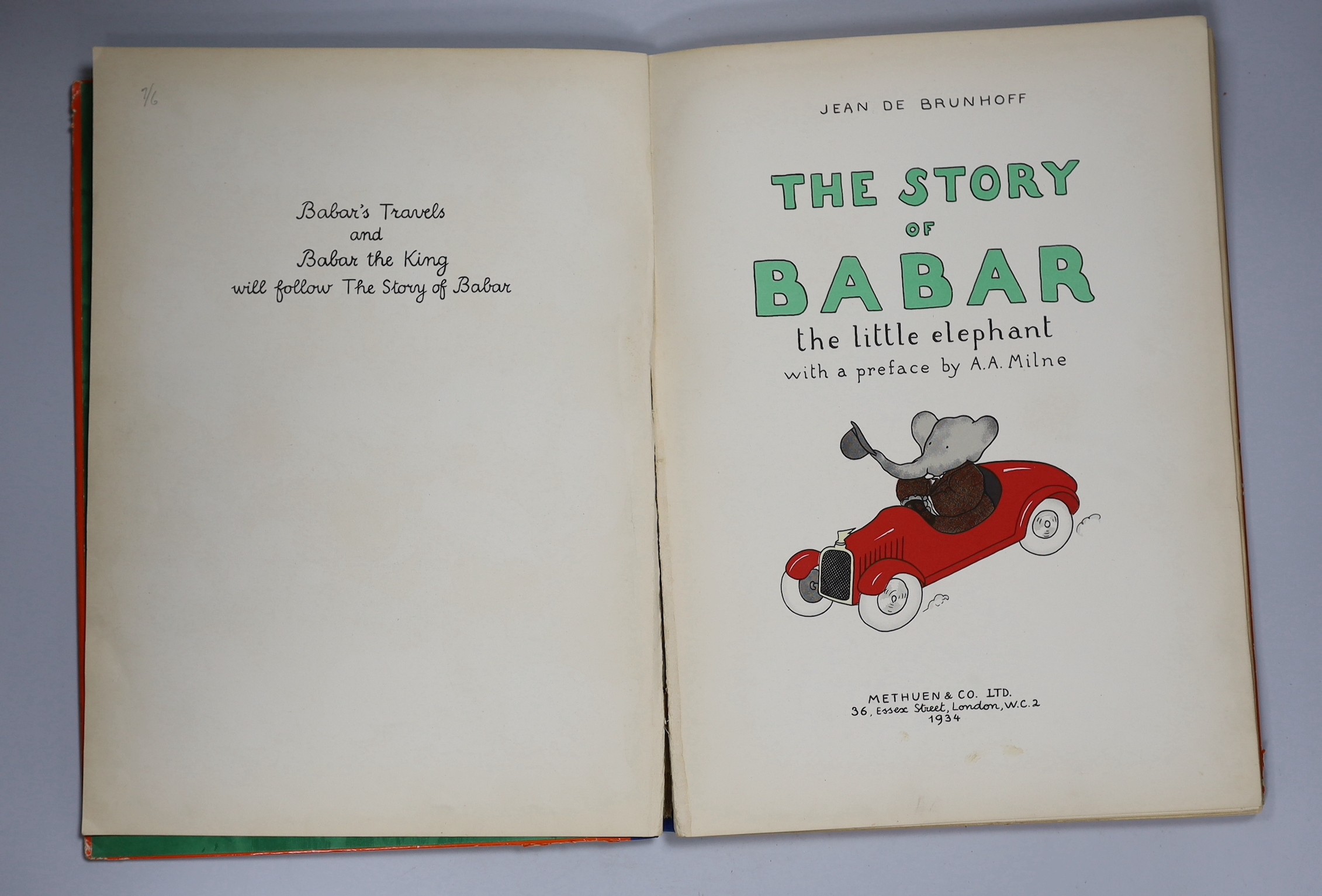 Two volumes: Jean de Brunhoff, The story of Barbar and Barbar's Travels